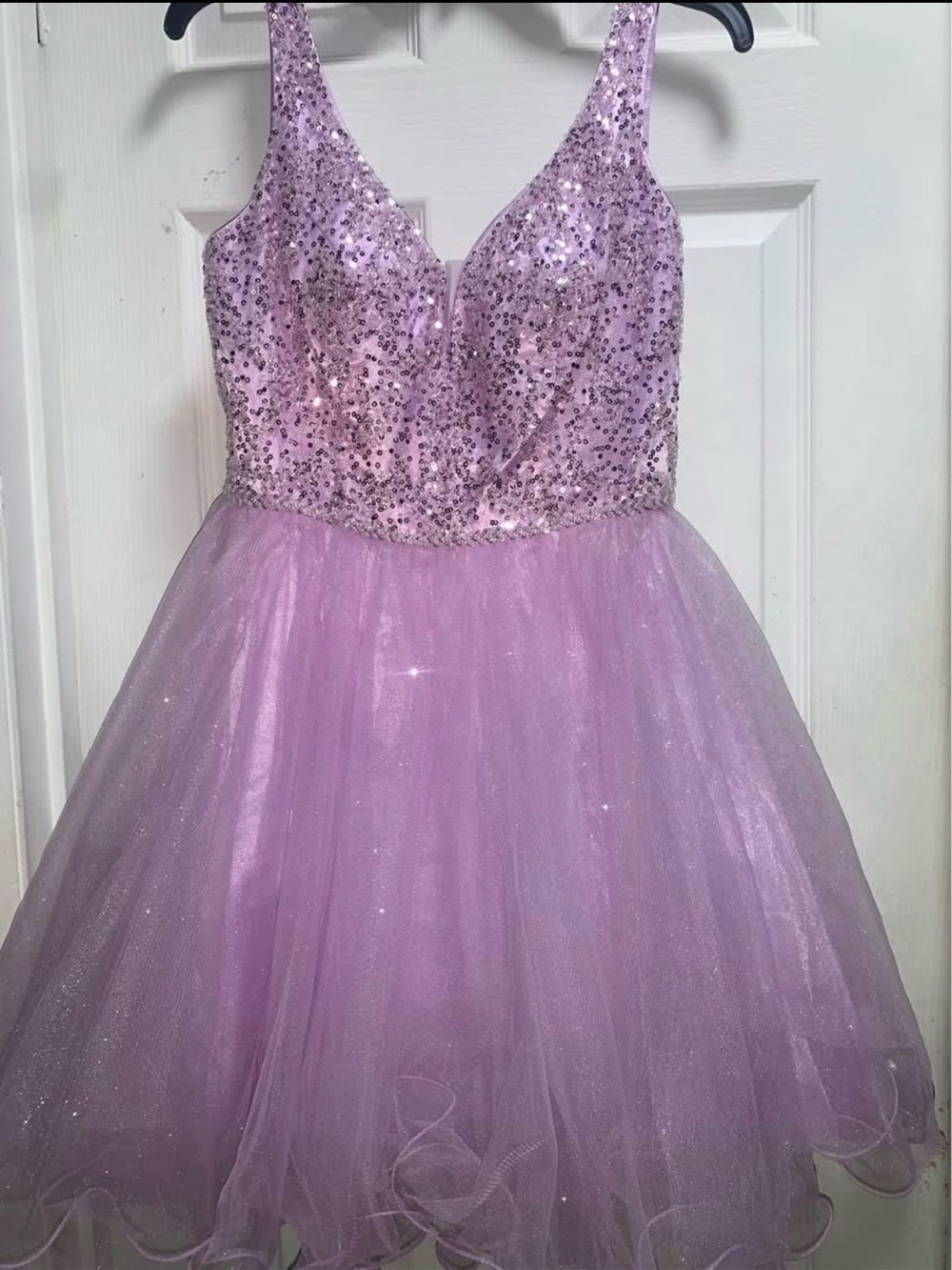 Dancing Queen Sparkling Lilac Sequin Tulle Dress
